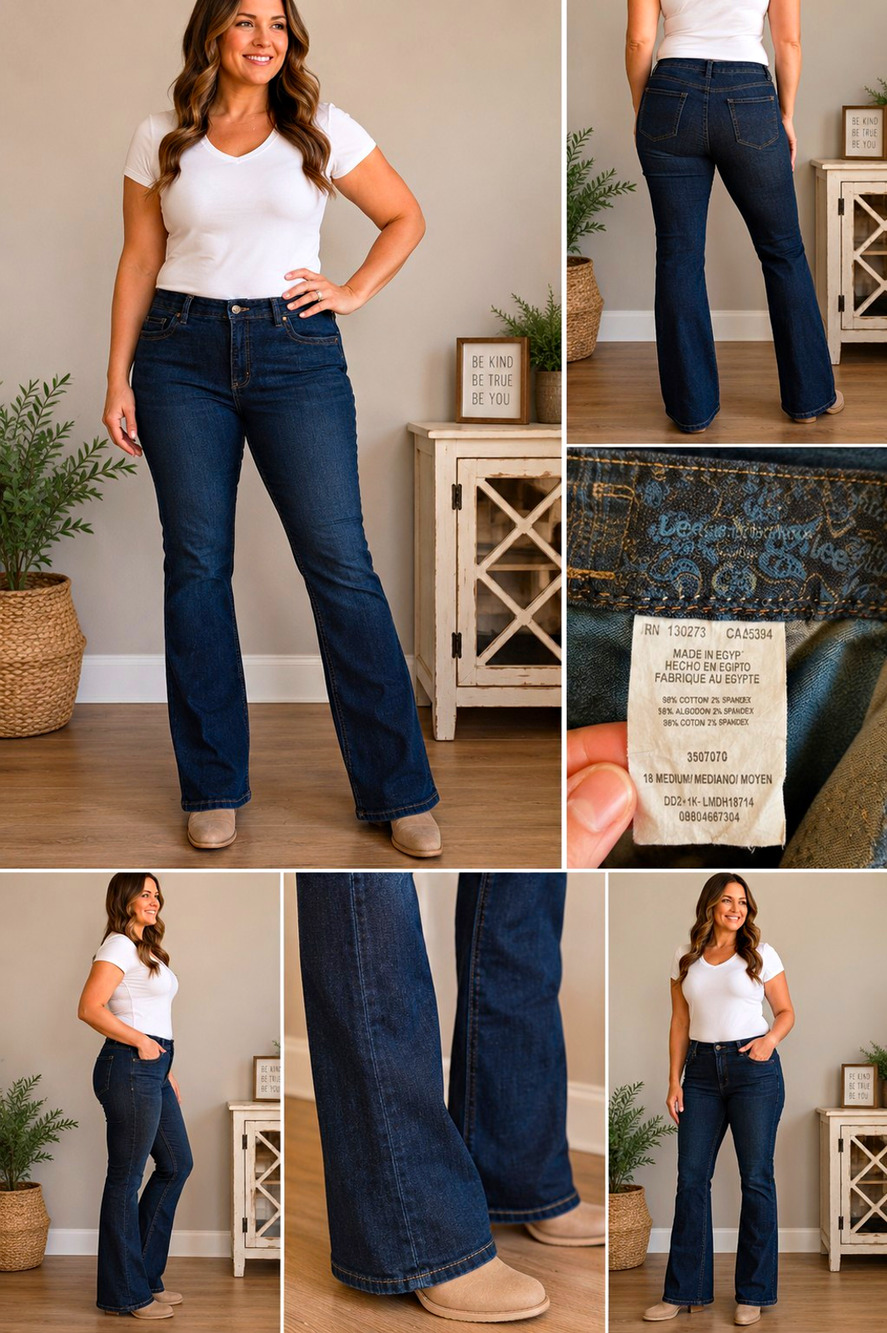 Comfort Band Women’s Jeans Size 18 Medium Dark Wash Stretch Bootcut Denim
